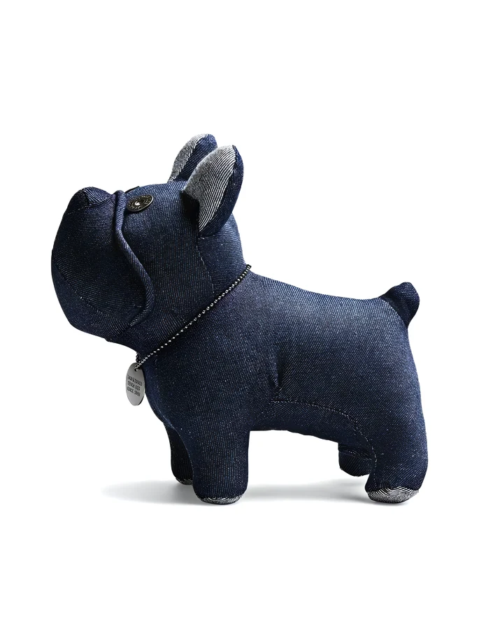 Denim French bulldog plush