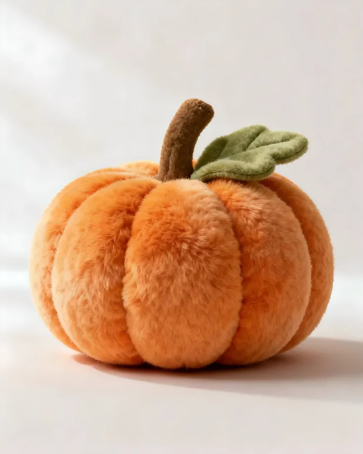 Orange plush pumpkin