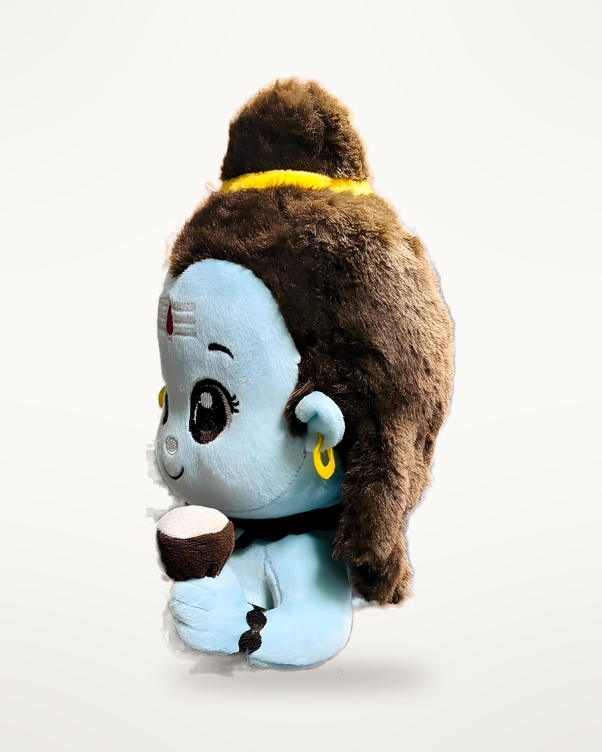 Shiv Ji plush sample seen in profile