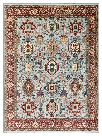 Pale blue all-over pattern rug