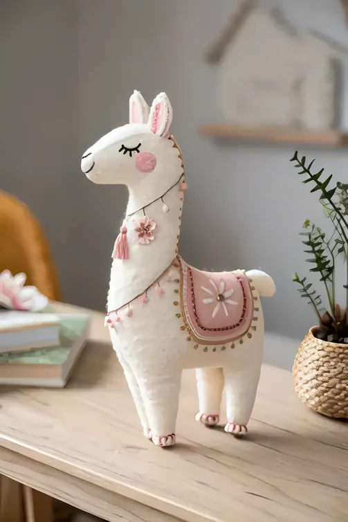 Felt llama plush