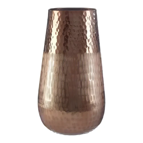 Hammered copper-tone vase