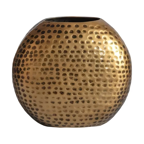 Round hammered gold vase