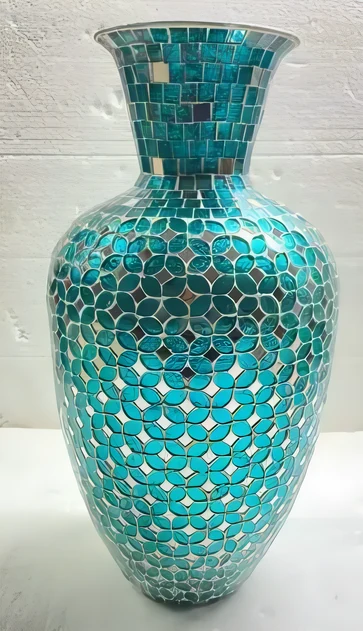 Turquoise mosaic vase